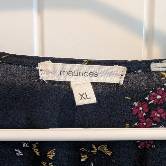 Floral Wrap Dress in Navy and Pink - Picture 3 of 7